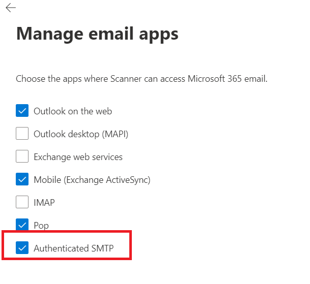 microsoft 365 mail clients auth smtp