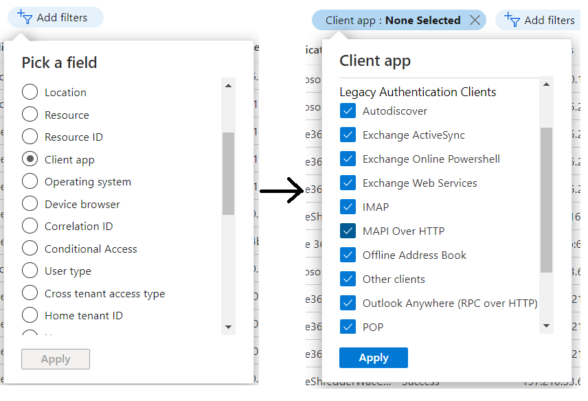 Filter auzre ad sign-ins using basic auth