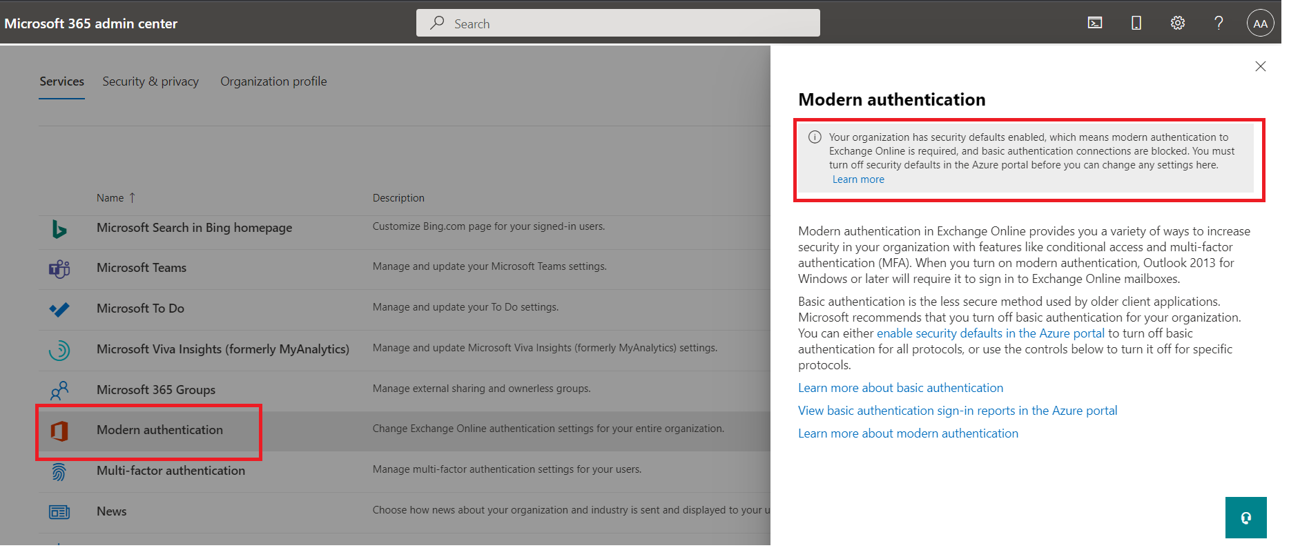 How to successfully disable basic authentication on Microsoft 365 before  end of life support