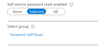 selected group for self password reset