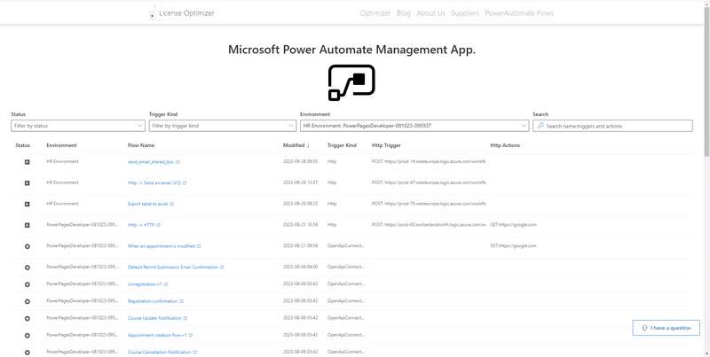 Vide of app to list all microsoft power automate flows on all environments
